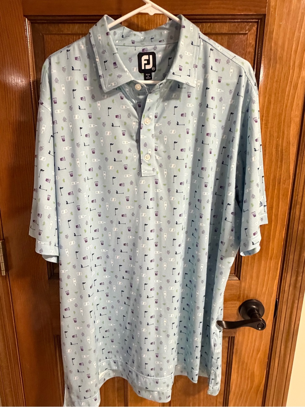FootJoy Men's Pale Blue Tranfusions Golf Polo 2xl xxl